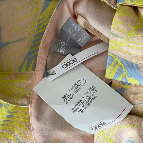 ASOS Yellow Pink Tropical Bow-Detail Playsuit - Picture 5 of 7